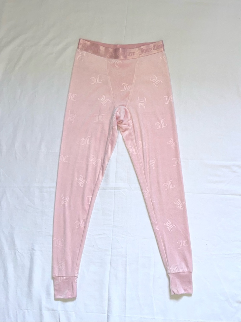 Juicy Couture Light Pink Velour Logo Leggings